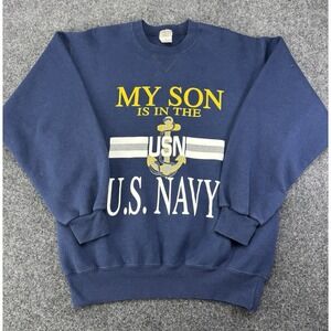 Vintage 90s M.J. Soffe My Son Is In The U.S. Navy Sweatshirt Made USA 21x27L